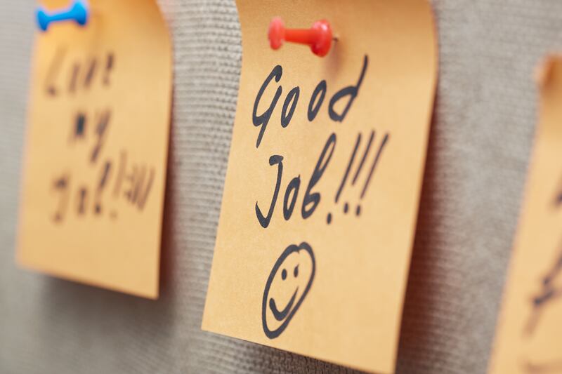 Placing positive notes around your home can be one way to improve your psychological immune system. Photograph: Zhenikeyev/iStock