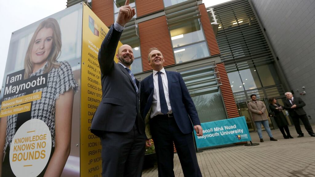 Minister for Education Joe McHugh and President of Maynooth University, Philip Nolan at the opening of the new school of education at Maynooth University. Photograph: Laura Hutton/The Irish Times