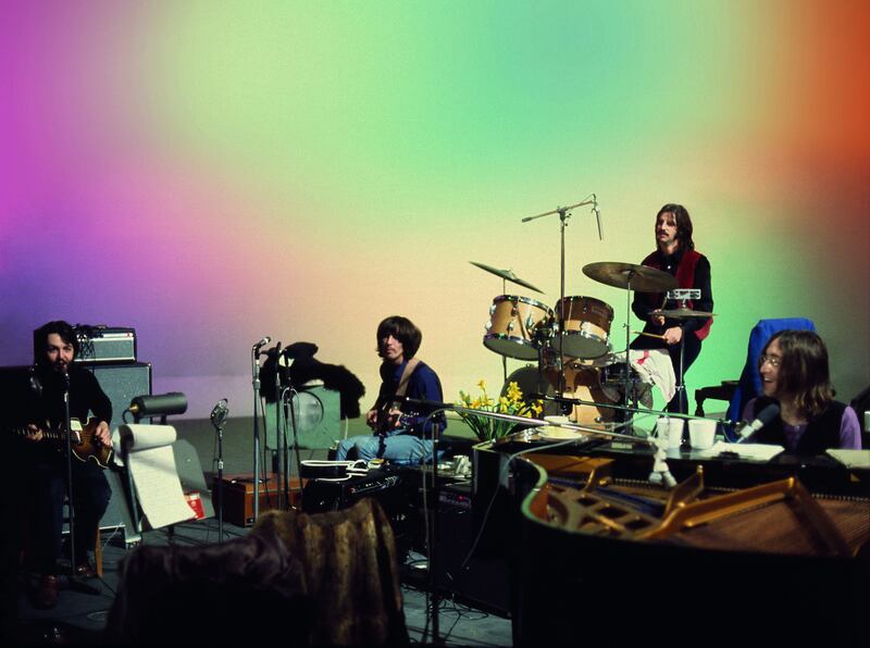 Get Back: Paul McCartney, George Harrison, Ringo Starr and John Lennon. Photograph: Disney+/Linda McCartney/Apple Corps