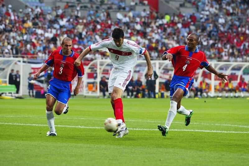 Sukur lined out against Costa Rica at the 2002 World Cup. Photograph: Ben Radford/Getty Images