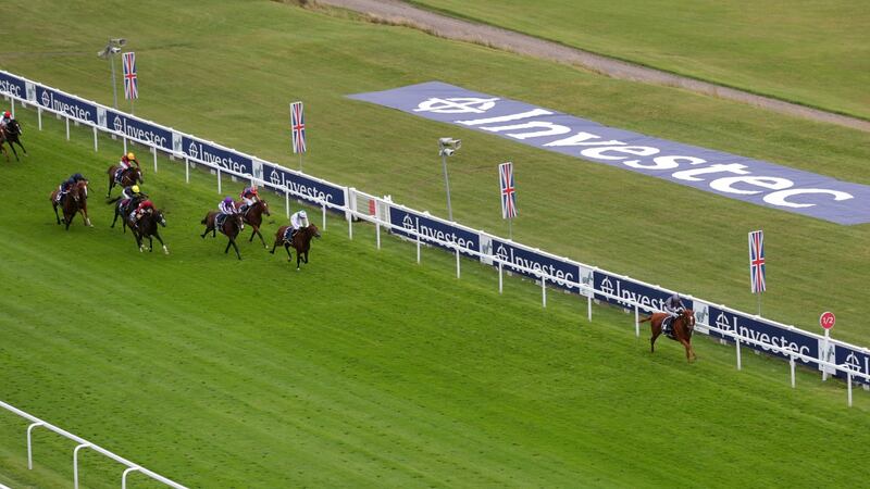 Serpentine and  Emmet McNamara lead them home in the Epsom Derby. Photograph:  David Davies/PA
