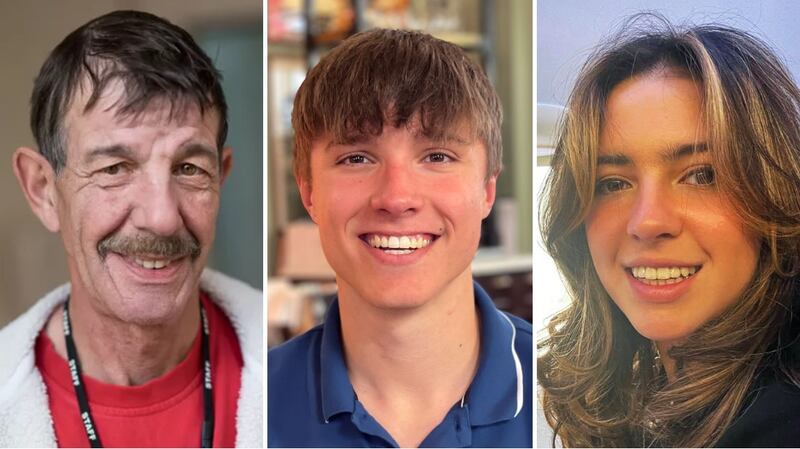 Ian Coates (65), Barnaby Webber (19) and Grace O’Malley-Kumar. Photograph: Nottinghamshire Police/PA