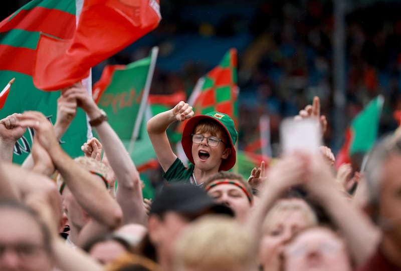 Mayo fans at the homecoming ceremony in MacHale Park in Castlebar. Photograph: ©INPHO/James Crombie