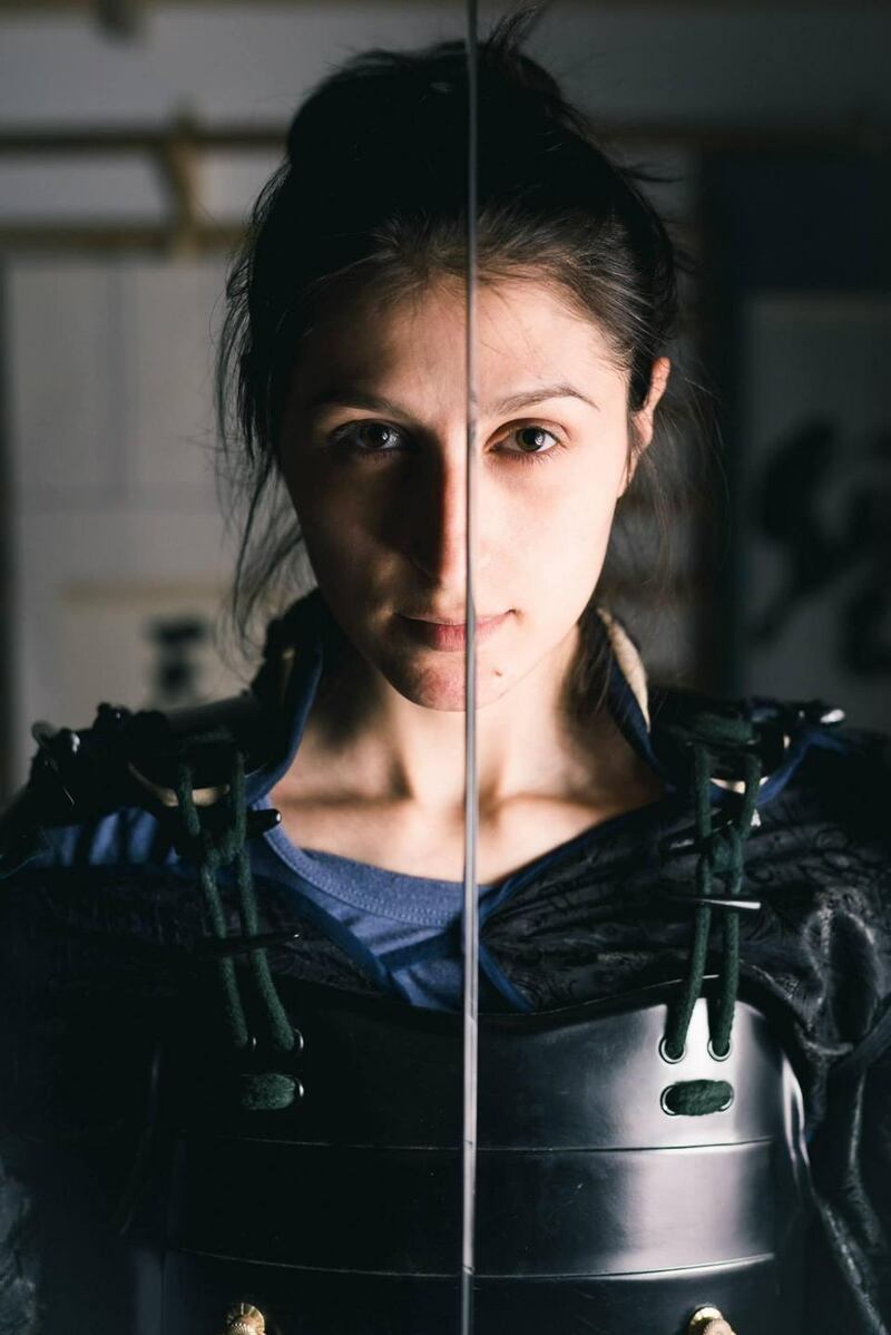 Bujinkan Namiryu Dojo member Plamena Atanasova wearing samurai armour