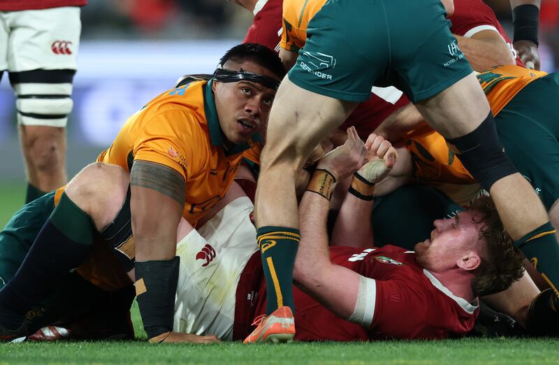 Australia's Allan Alaalatoa played while injured during the Test in Melbourne. Photograph: Billy Stickland/INPHO