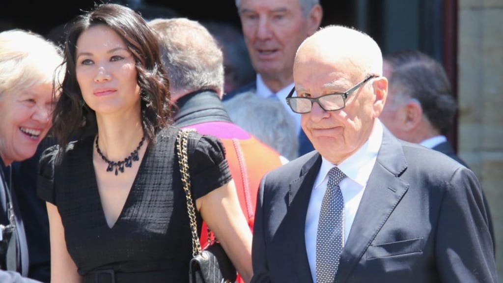 Rupert Murdoch has filed for divorce from his wife Wendi Deng (left). Photograph: Getty