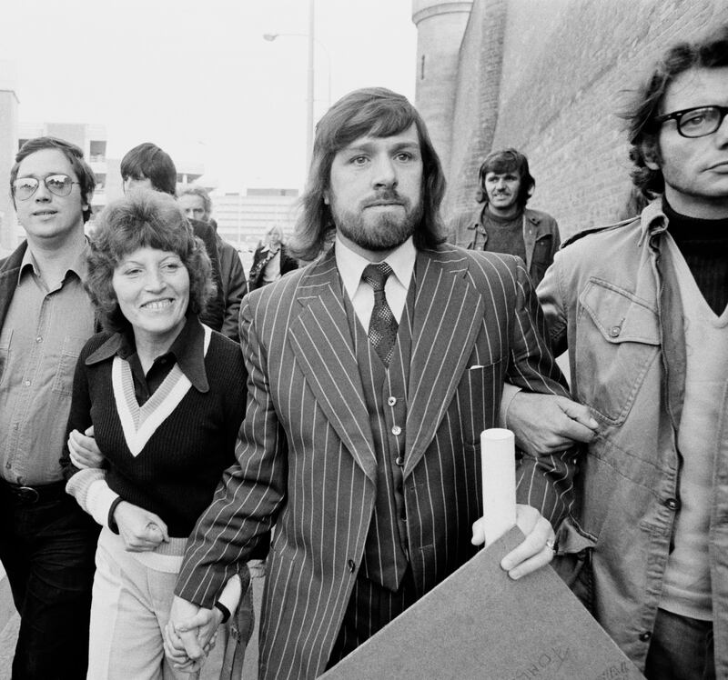 English actor, comedian, author and political activist Ricky Tomlinson following his release from prison in July 1975. Photograph: Evening Standard/Hulton Archive/Getty Images