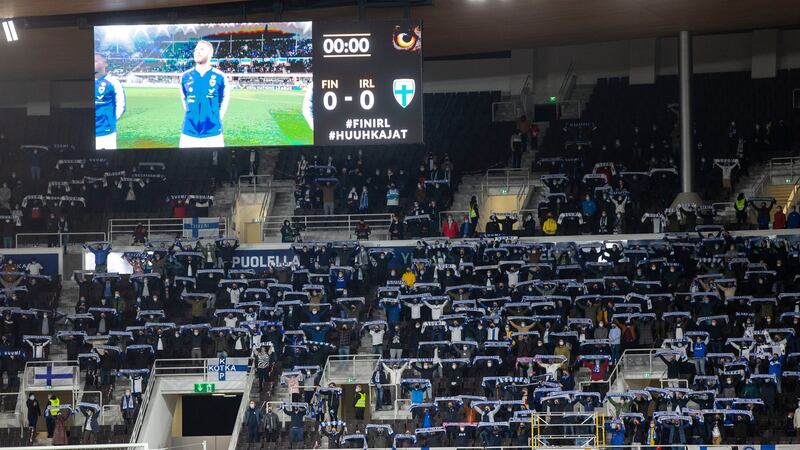 8,000 supporters were present for Finland’s 1-0 win over Ireland. Photograph: Tomi Hänninen/Inpho