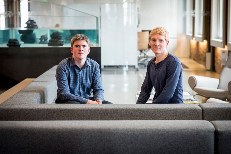 John and Patrick Collison of Stripe. Photograph: David Paul Morris/Bloomberg via Getty