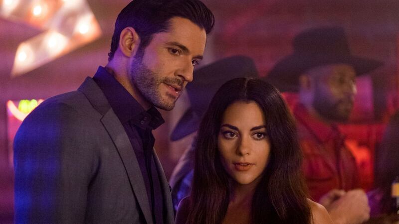 Tom Ellis and Inbar Lavi in Lucifer