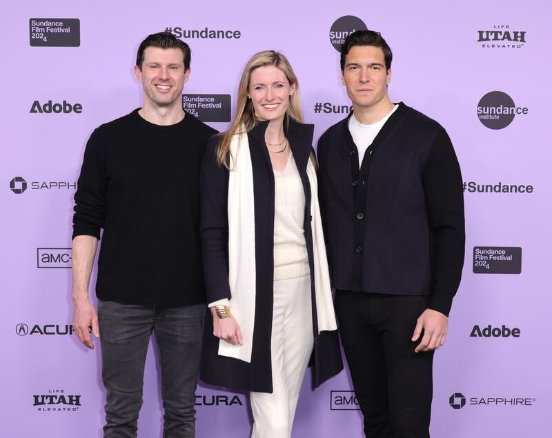 Matthew Reeve, Alexandra Reeve Givens and Will Reeve at premiere of Super/Man: The Christopher Reeve Story at the Sundance film festival in Utah. Photograph: Michael Loccisano/Getty Images
