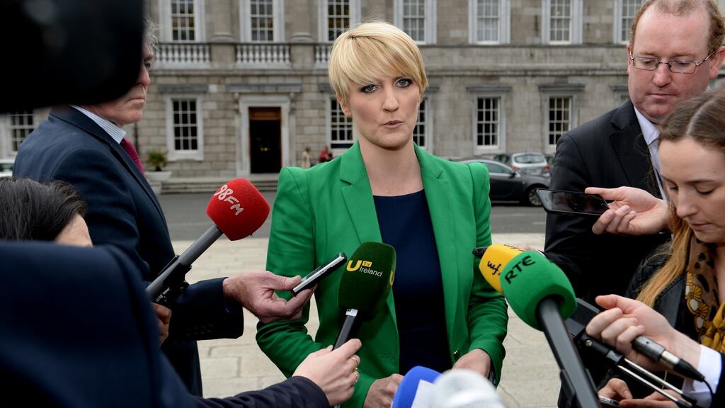 Senator Averil Power favours strong colours on the plinth. Photograph: Cyril Byrne