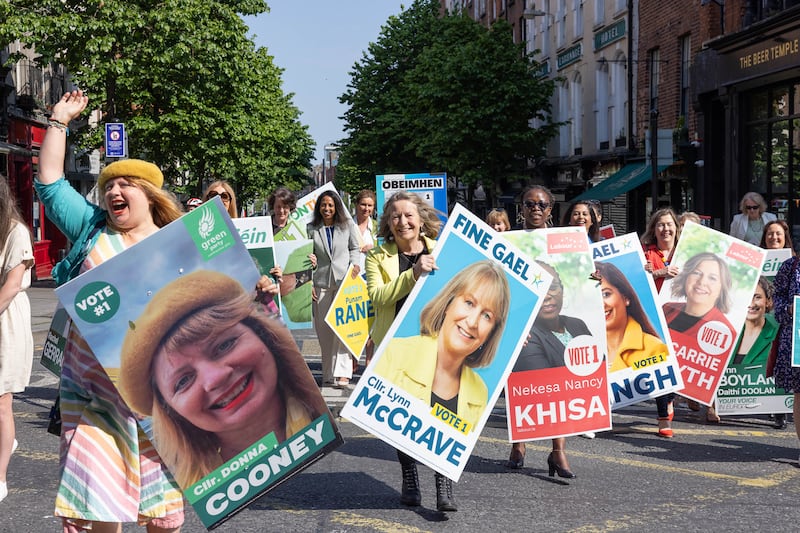 Women candidates from all political parties at a photocall at City Hall, Dublin on May 19th. Photograph: Paul Sharp/Sharppix