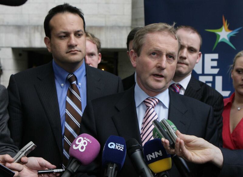 Leo Varadkar and Enda Kenny, his predecessor as taoiseach and Fine Gael leader. Photograph: Gareth Chaney/Collins