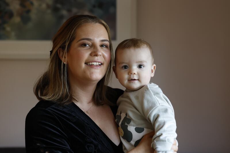 Deirdre Rooney with her seven-month-old son, Daire. Photograph: Nick Bradshaw