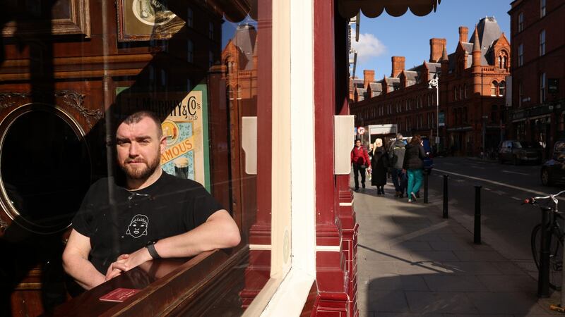 Stephen James Smith in The Long Hall pub: ‘If I’m lucky, the UK dates will break even, whereas the Irish shows will be okay if I get decent ticket sales. I will be the last person, however, to get any money.’ Photograph: Laura Hutton