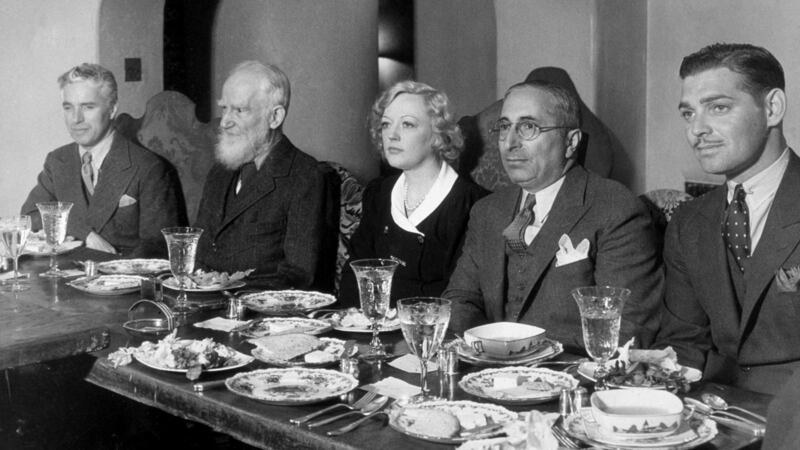 Charlie Chaplin, George Bernard Shaw, American actor Marion Davies, film producer Louis B Mayer and Clark Gable at an MGM lunch. Photograph: Hulton Archive/Getty Images