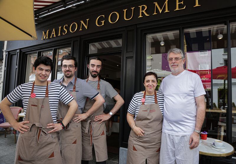Patrick and Emma Puech with their nephew (L-R) Giani Soulier and their sons Mael and Roman Puech, who run Maison Gourmet in Kenmare. Photograph: Valerie O'Sullivan