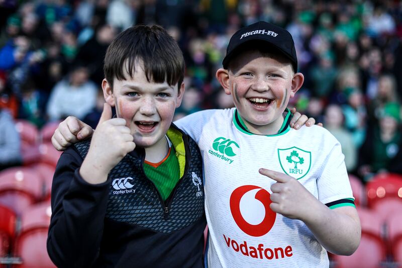 Ireland fans Reuben and Martin ahead of the game. Photograph: Ben Brady/Inpho