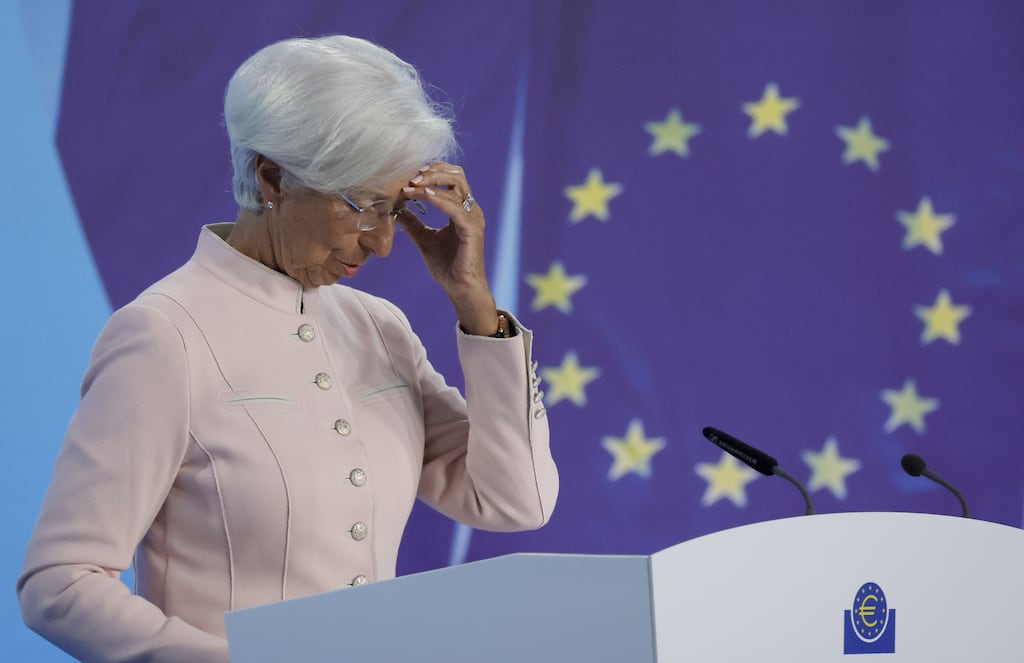 Looking downwards: European Central Bank (ECB) President Christine Lagarde is expected to announce an interest rate cut after next week's meeting of the bank's governing council. (Photo: Shutterstock)