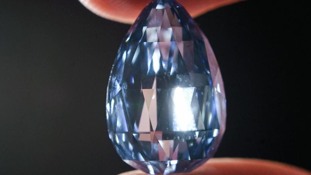 The value of a 122.5 carat blue diamond retrieved from the Cullinan mine near Pretoria could exceed the world record figure of $35.3 million (€26 million) paid for a 507 carat white diamond, also recovered there. Pictured is a similar cut diamond weighing 10.48 carats sold at auction in 2008. Photograph: Fabrice Coffrini/AFP/Getty Images