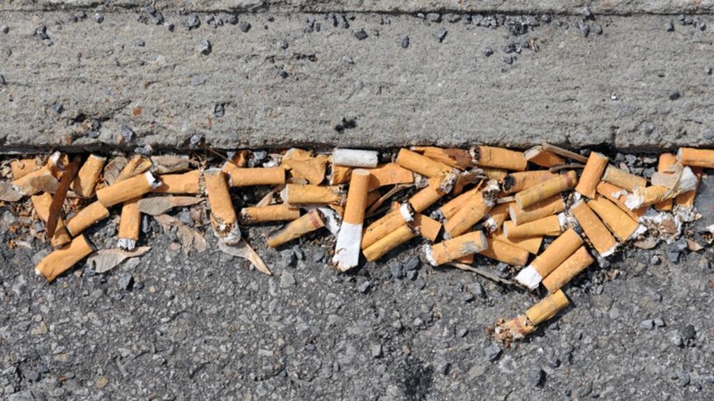 Cigarette litter is six times more prevalent than sweet wrapper litter. Photograph: Getty Images