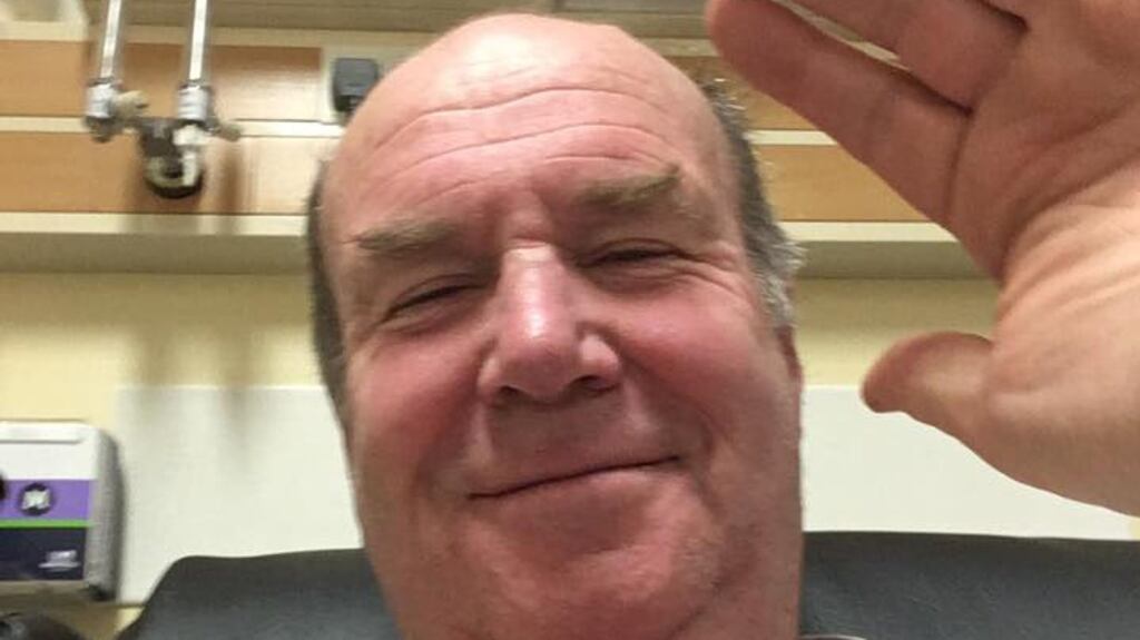 John Eagle, about to get chemotherapy for the first time