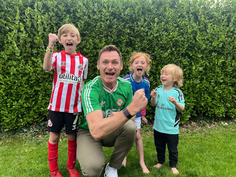 'When we were deciding to have a family, along came Oscar and then Olivia, and all of a sudden, there’s a team of four,' said David Gillick. 'And in the running world, you think, that’s a relay team!'
