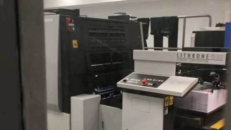 The Komori printer purchased for the Houses of the Oireachtas was too big for its designated room so remedial works had to take place. Photograph: RTÉ News.