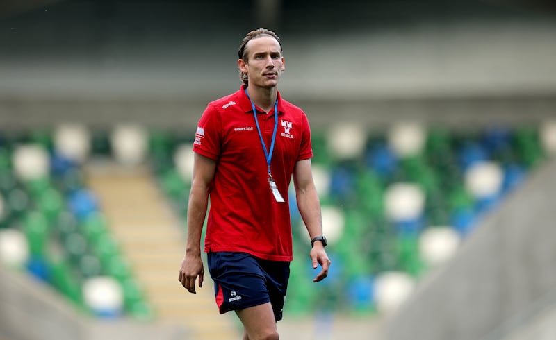 Shelbourne's Harry Wood at Windsor Park ahead of kick-off. Photograph: Ryan Byrne/Inpho