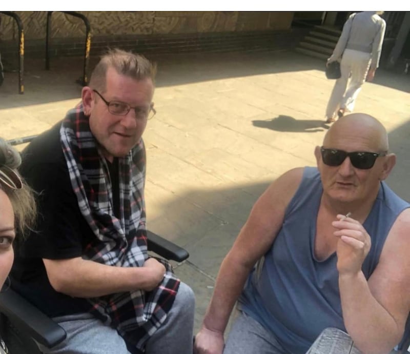 Patrick (Patsy) O’Sullivan from Co Cork, whose last known contact with his family was in 1992, pictured with his partner Stephen Aldridge. Photograph: Supplied by Jerry O’Sullivan