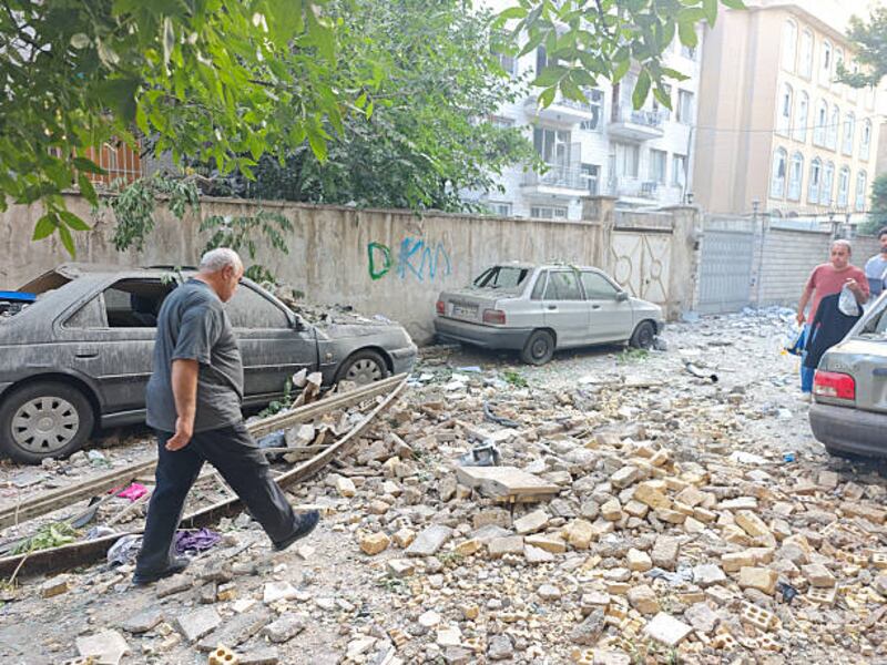 Damage from Israeli strikes in the Iranian capital Tehran. Photograph: Majid Saeedi/Getty Images