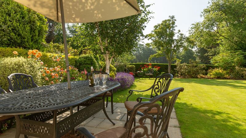 One of two patio areas.