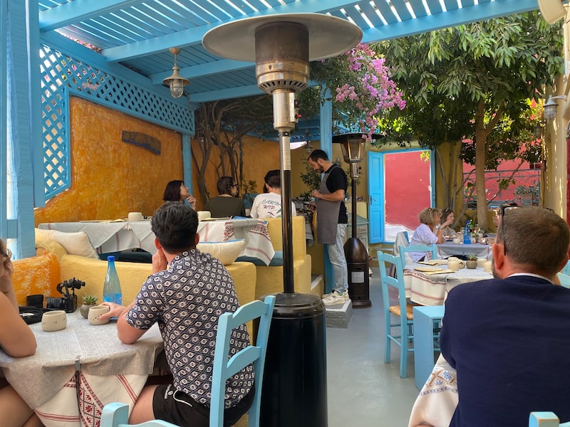 Roka restaurant in Oia. Photograph: Corinna Hardgrave