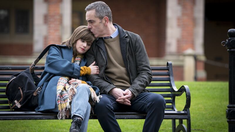 Lola Petticrew who plays Izzy, the daughter of Tom Brannick (James Nesbitt) in Bloodlands.  Photograph: Steffan Hill