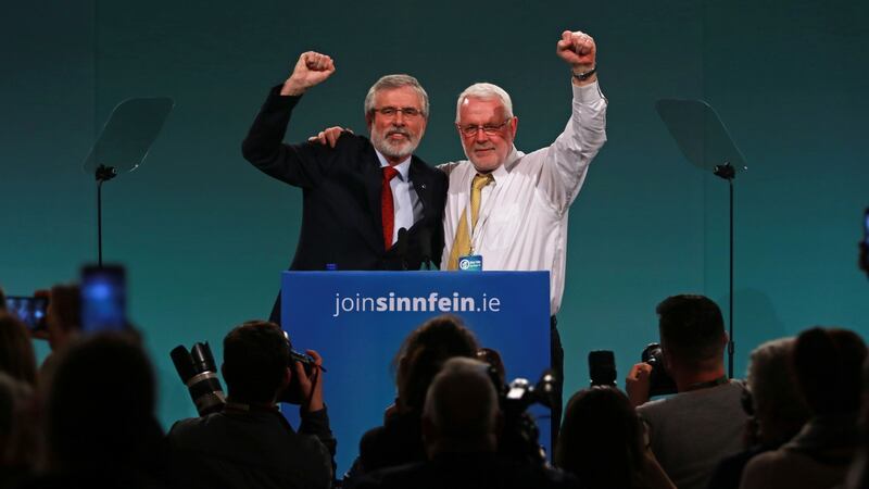 Gerry Adams and Martin Ferris at the ardfheis. Photograph Nick Bradshaw