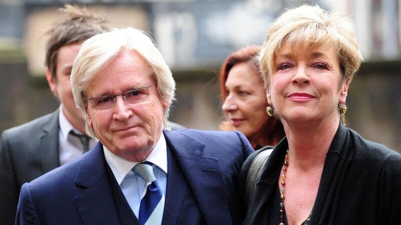 Coronation Street actors William Roache, who played Ken Barlow with Anne Kirkbride, who played Deirdre Barlow, as she has died after a short illness. Photograph: PA