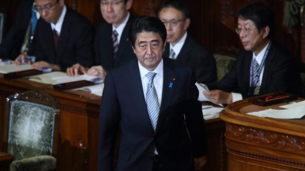 There have been calls for three members of prime minister Shinzo Abe’s government to distance themselves from extremists. Photograph: Tomohiro Ohsumi/Bloomberg
