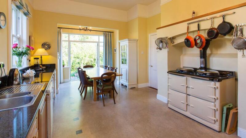 The kitchen/breakfast room at Lismara in the Burnaby stretches across the back of the house.