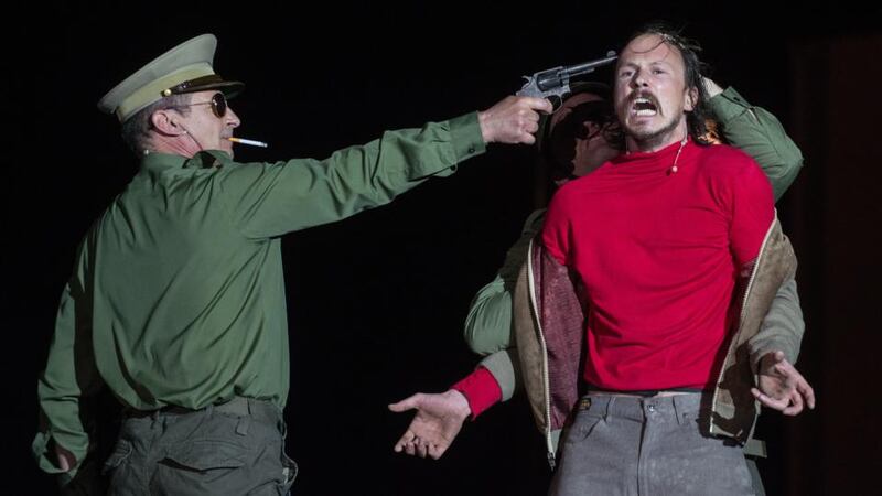A depiction of the torture and murder of Chilean musician and activist Victor Jara in The Conquest of Happiness. Photograph: Martin McKeown/Inpresspics