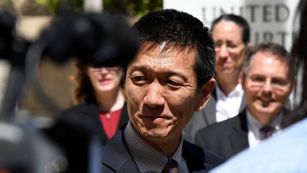 Douglas Chin made arguments to block Donald Trump’s travel ban before the court. Photograph: Hugh Gentry/Reuters