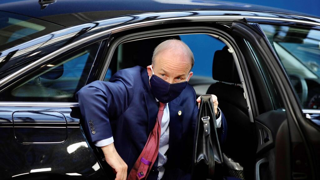 Taoiseach Micheál Martin arriving at the EU summit.