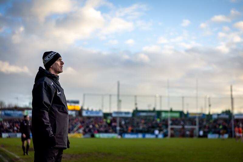 Donegal manager Jim McGuinness looks on during the game. Photograph: Morgan Treacy/Inpho