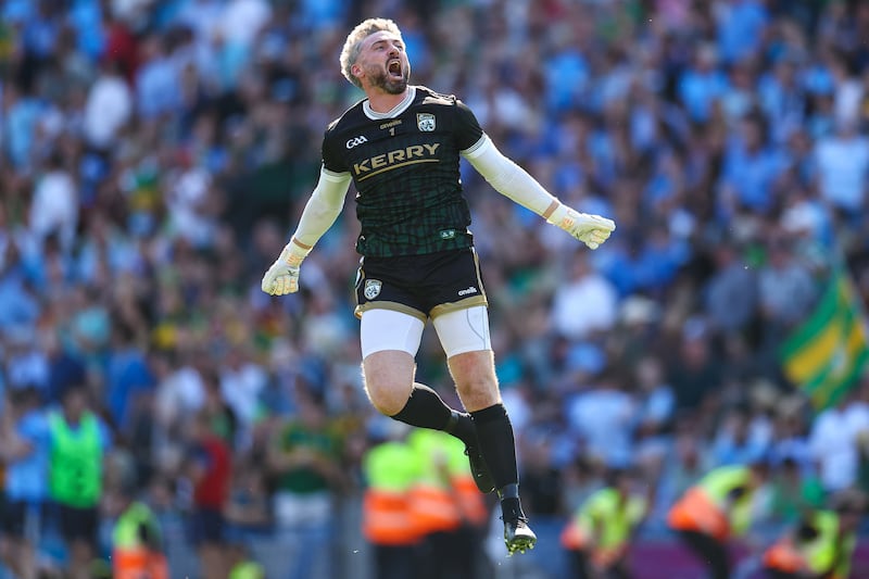 Kerry's Shane Murphy celebrates after the final whistle. Photograph: James Crombie/Inpho