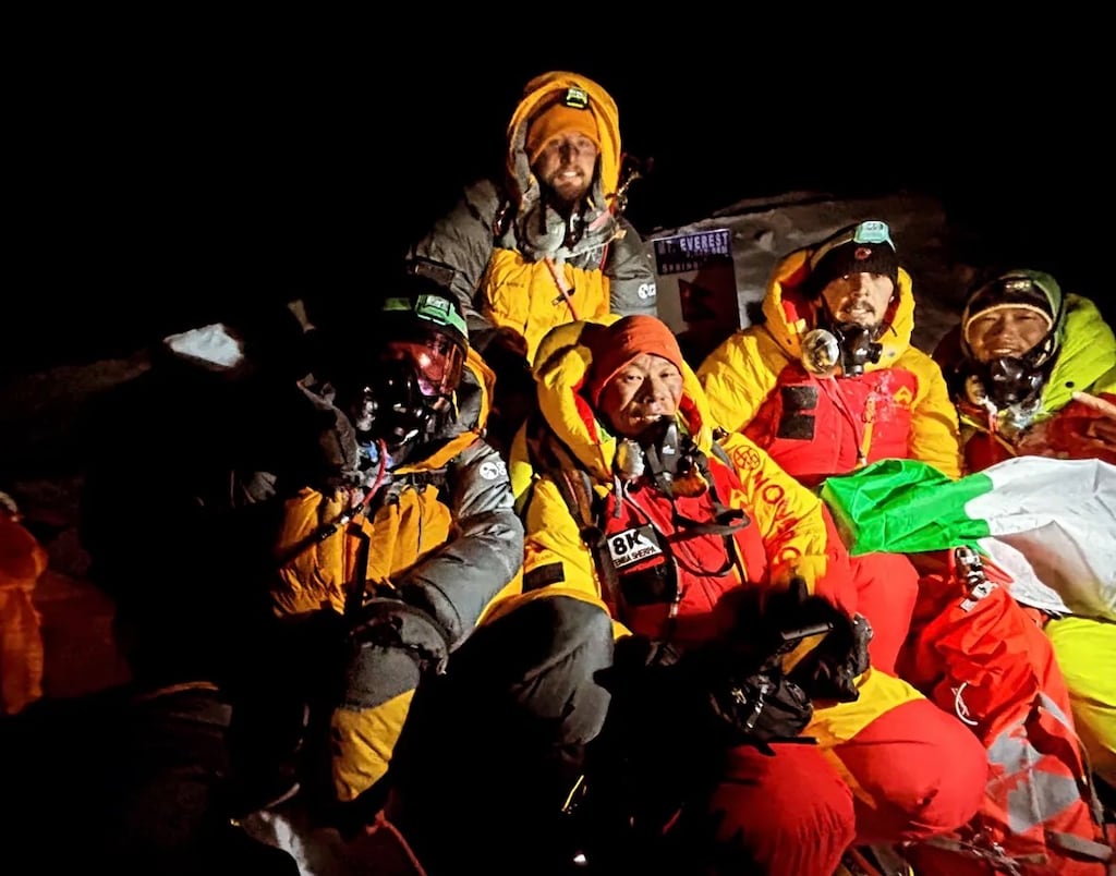 Pádraig O'Hora on top of Mount Everest, after a trip of just short of eight weeks