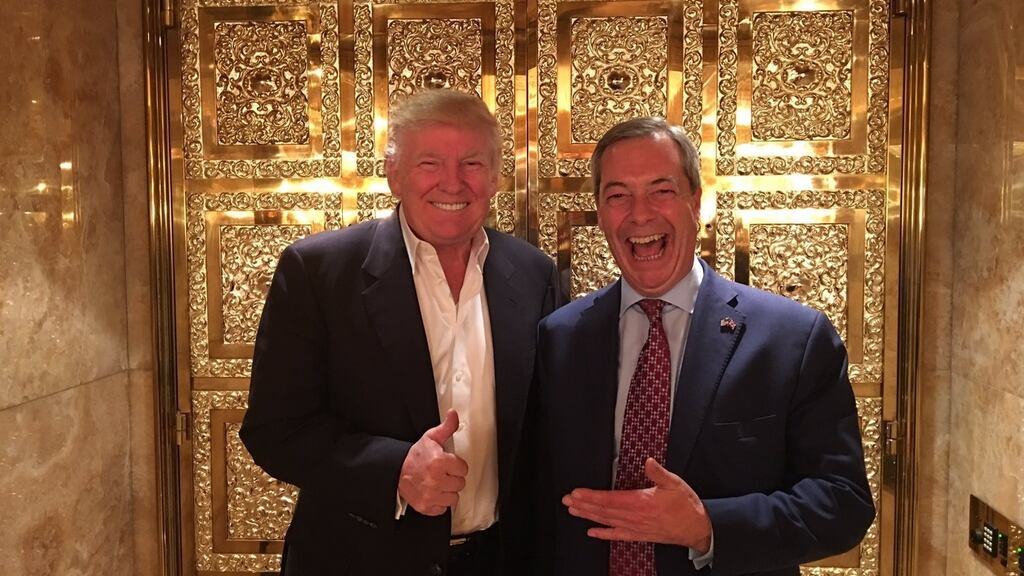 Nigel Farage tweeted a photograph of himself with Donald Trump. Photograph: PA