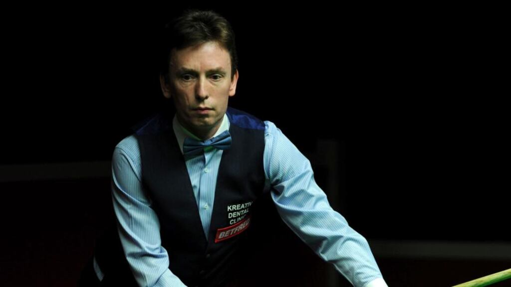 Ken Doherty during his match against Reanne Evans during the World Championship Qualifying at Ponds Forge. Photo: Tim Goode/PA