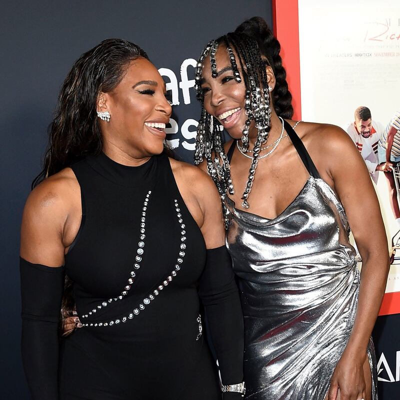 King Richard: Serena and Venus Williams at the film’s premiere in Los Angeles on Sunday. Photograph: Jordan Strauss/Invision/AP Wire