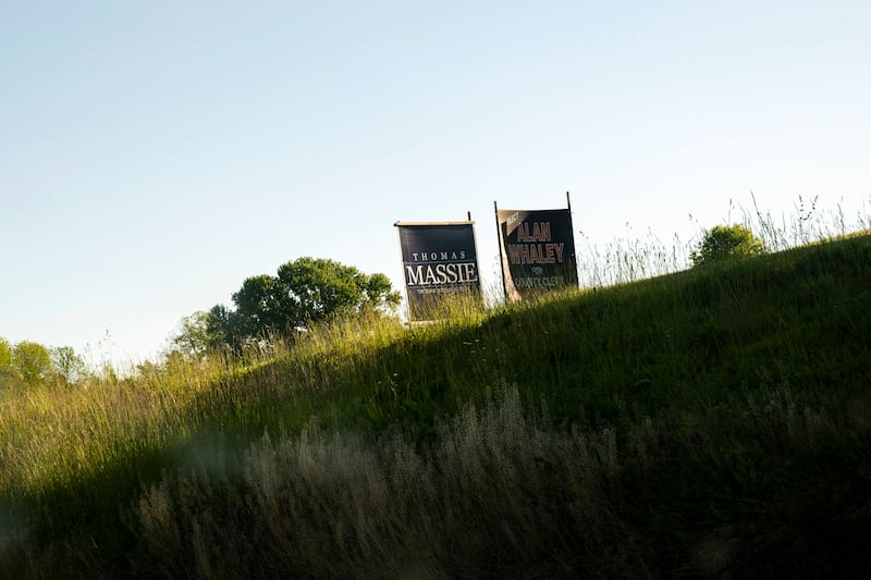 The Massie campaign has nearly matched his opponent’s war chest with a prodigious fundraising effort. Photograph: Michael Swensen/The New York Times