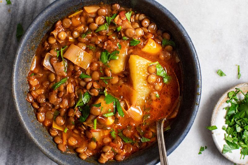 Eating vegetarian food is cheaper than eating meat, so why not go veggie two days a week? Photograph: Andrew Scrivani/New York Times